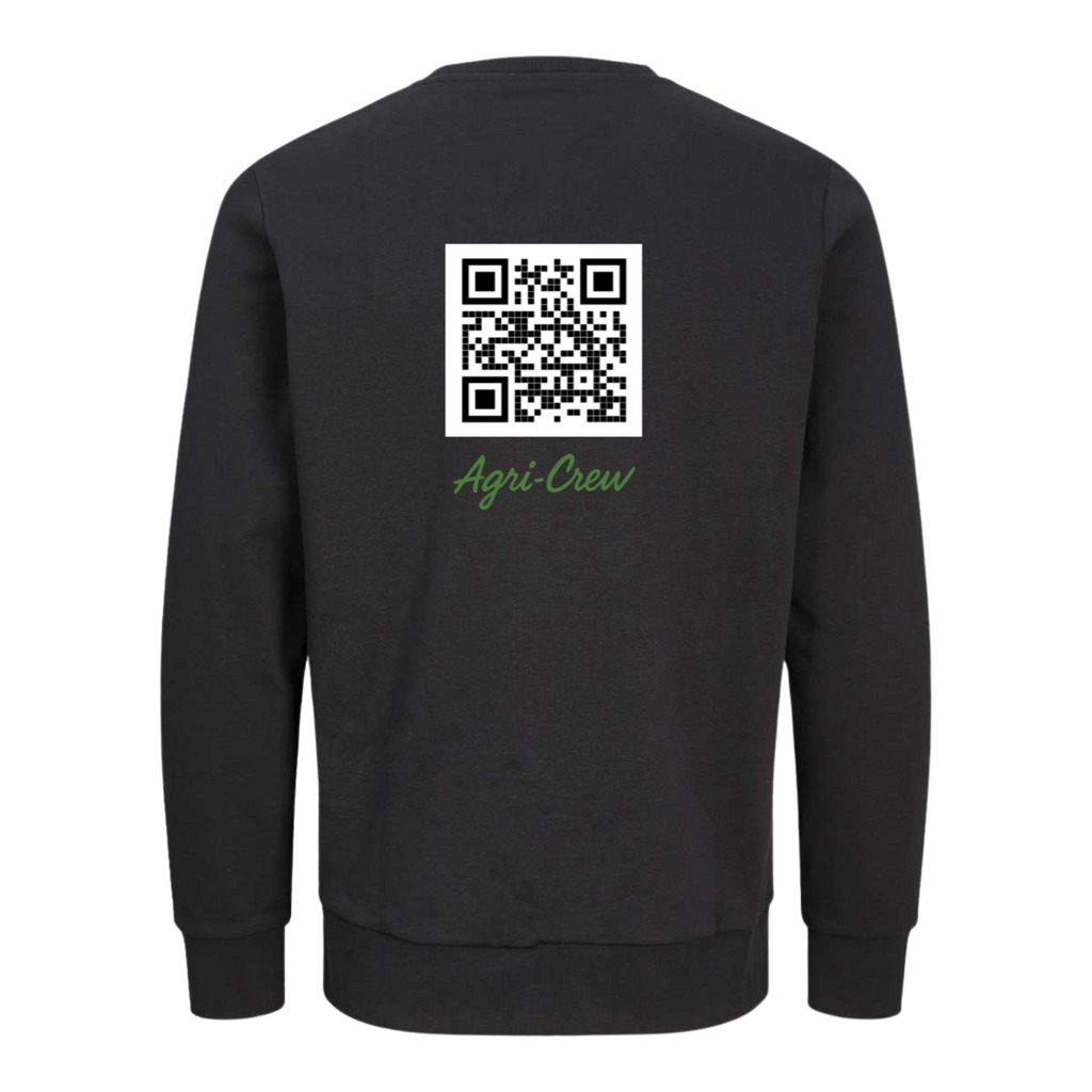 Agri Crew Sweatshirt "Herzschlag" mit Backprint QR+Text