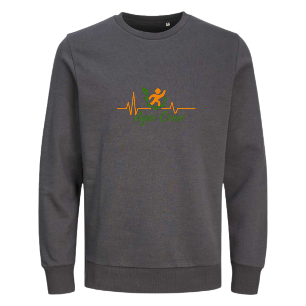 Agri Crew Sweatshirt "Herzschlag" mit Backprint QR+Logo