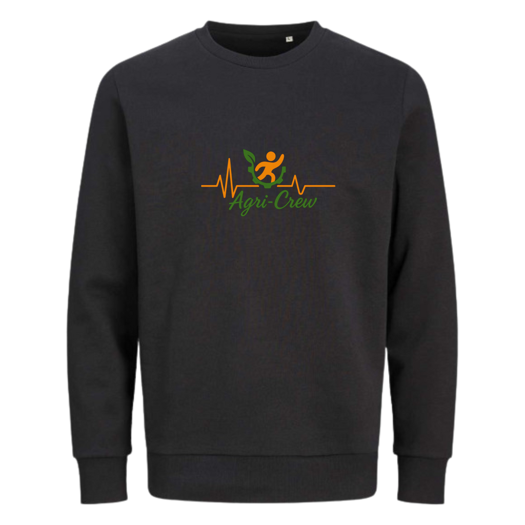 Agri Crew Sweatshirt "Herzschlag" mit Backprint QR+Logo