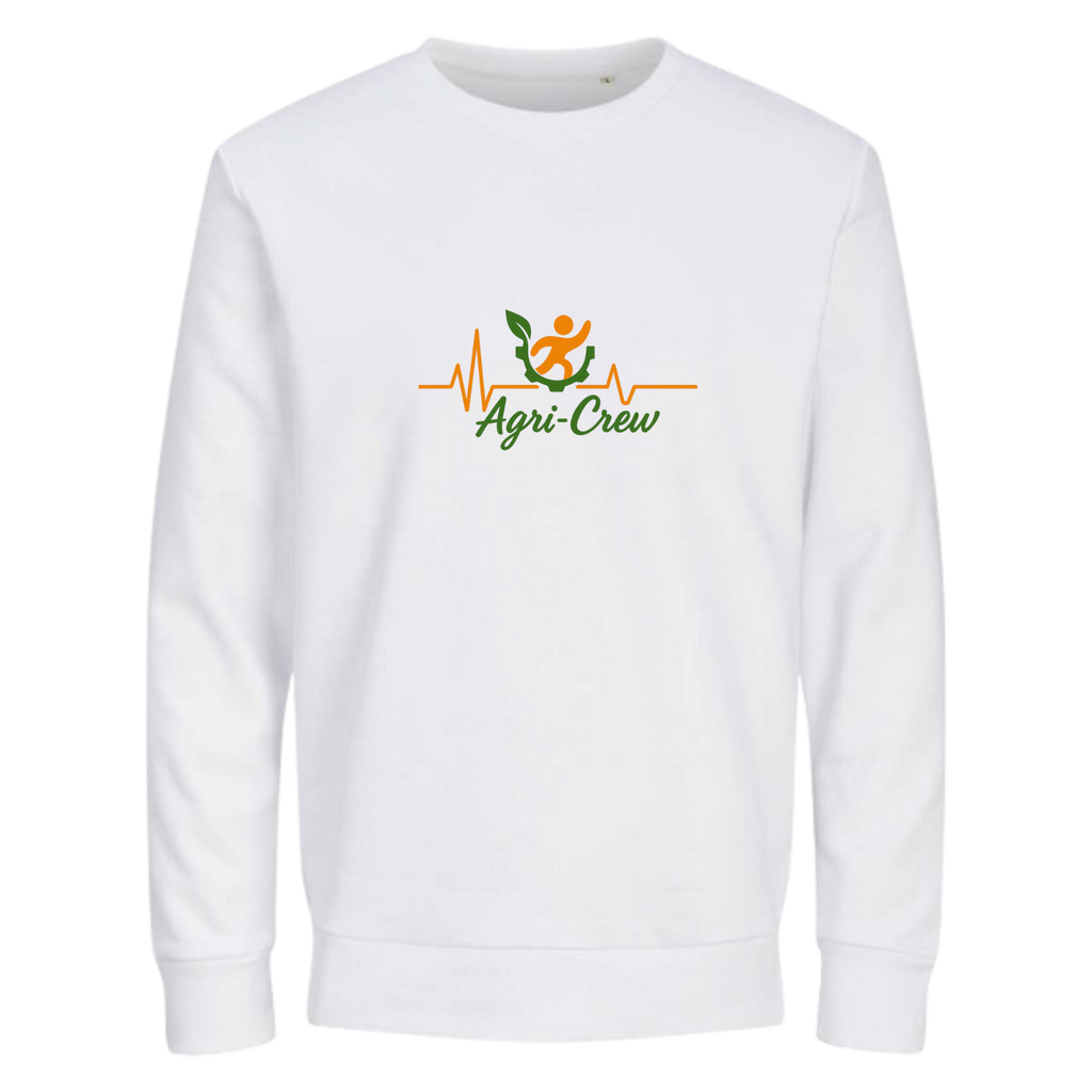 Agri Crew Sweatshirt "Herzschlag" mit Backprint QR+Logo