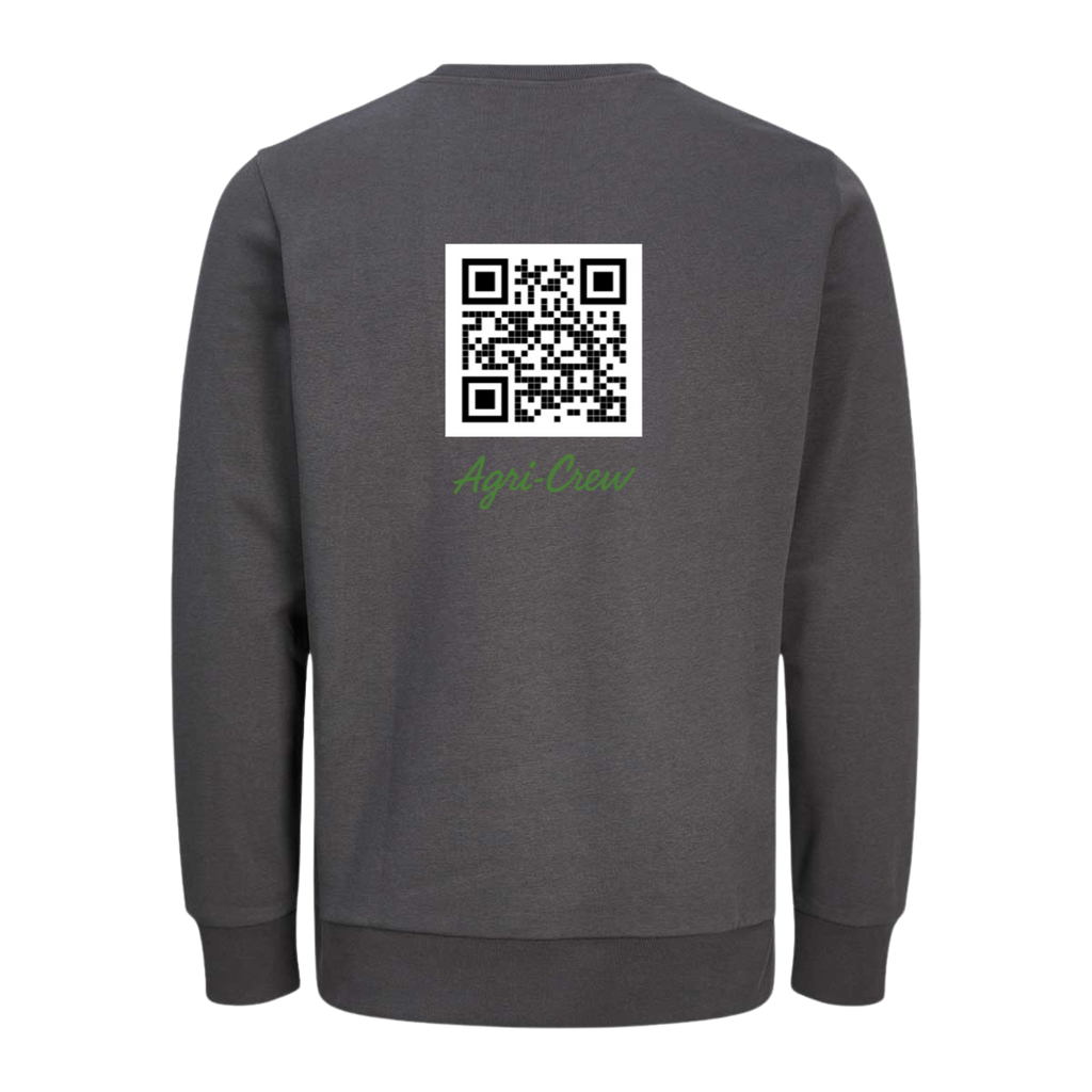 Agri Crew Sweatshirt "Herzschlag" mit Backprint QR+Text