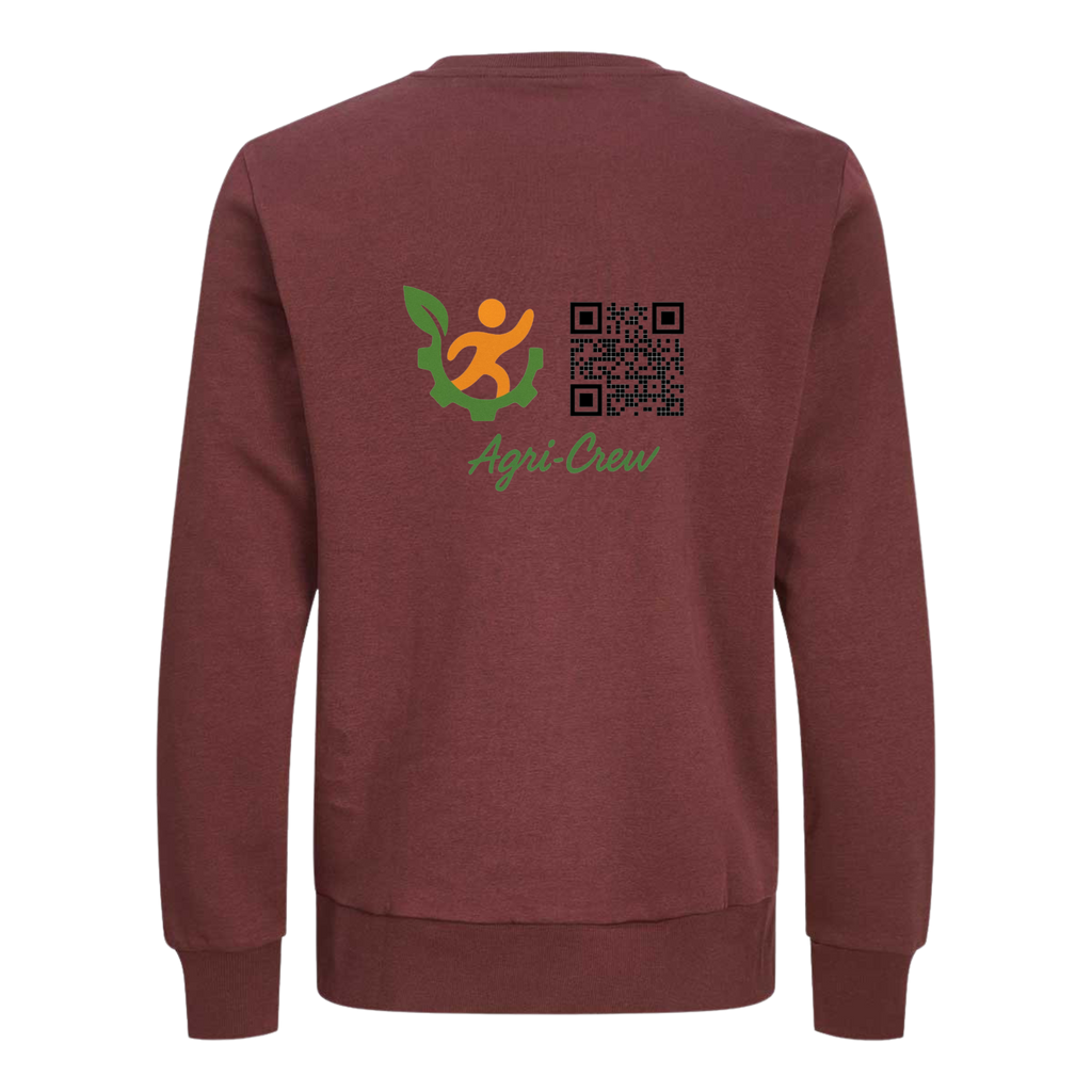Agri Crew Sweatshirt "Herzschlag" mit Backprint QR+Logo