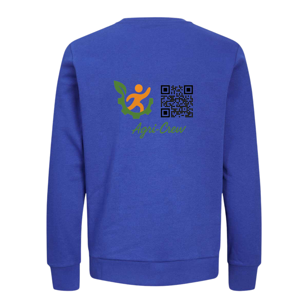 Agri Crew Sweatshirt "Herzschlag" mit Backprint QR+Logo