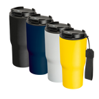 Agri Crew Thermobecher 550 ml – Dein Begleiter für Hof, Traktor & Alltag – mit Lasergravur Logo – in Schwarz, Weiß, Blau & Gelb